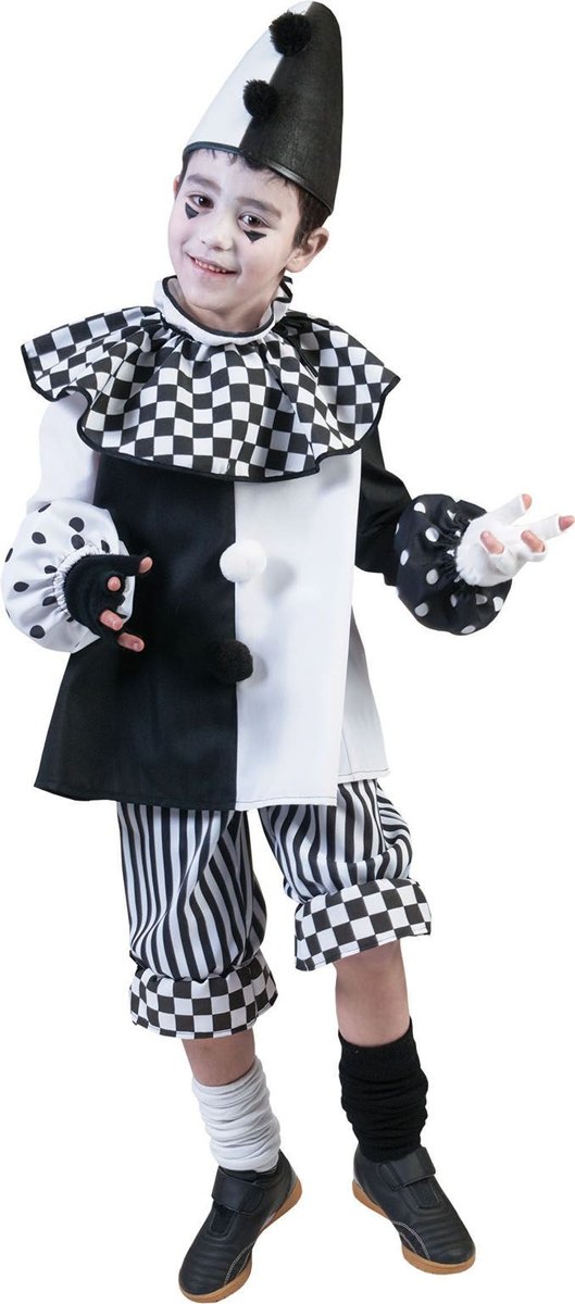 Pierrot Kostuum | Clown Classico Kostuum | Maat 128 | Carnaval kostuum | Verkleedkleding